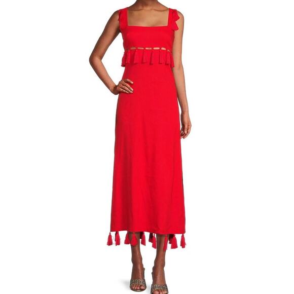 Antonio Melani X The Nat Note Cici Tassel Lined Maxi Dress Size 12 - Picture 1 of 6